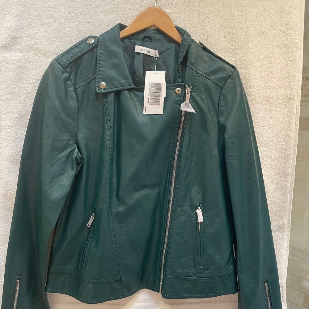 Women's Dark Green Leather Jacket
